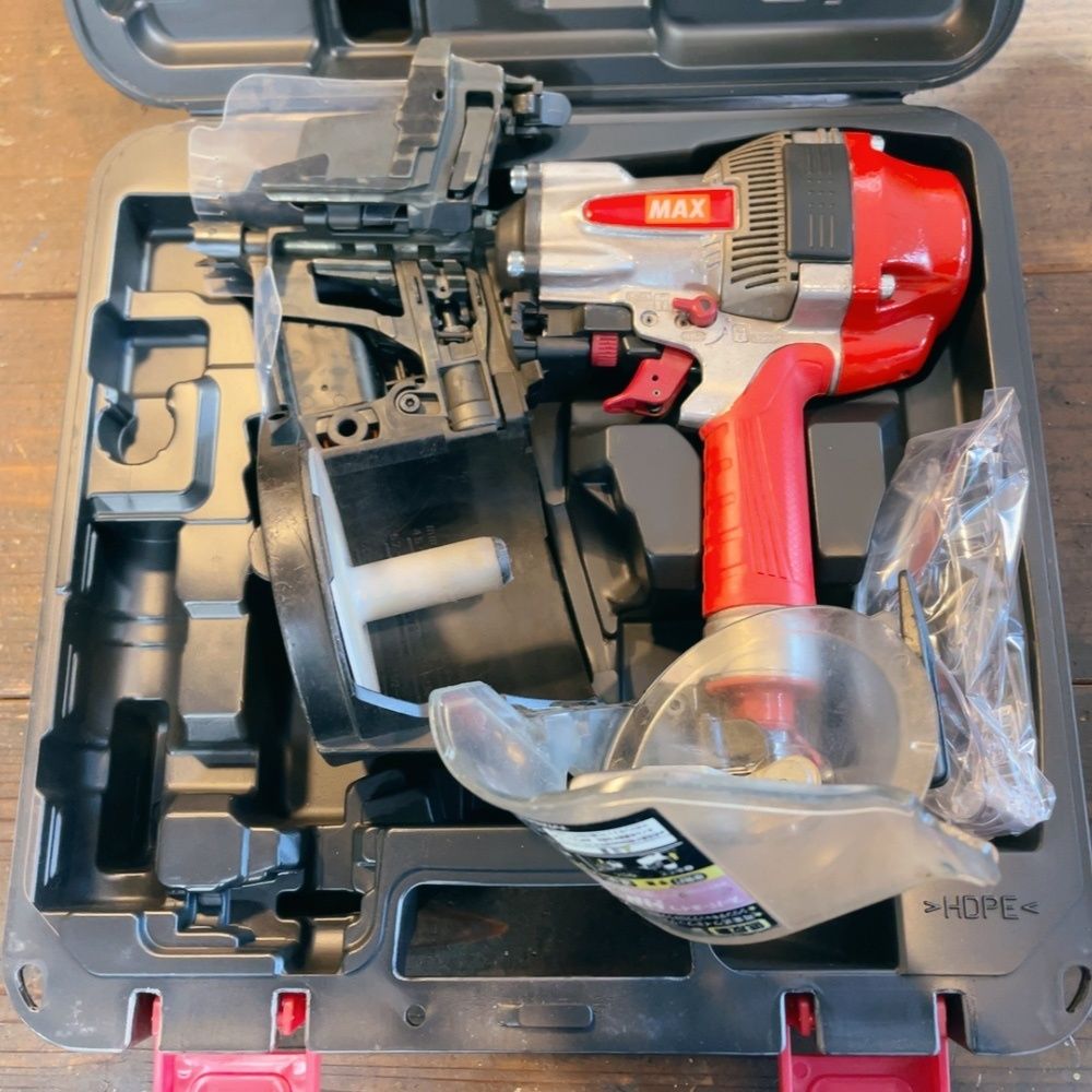  7日保証 整備済 消耗部品多数交換 MAX マックス 高圧 90 mm 釘打ち機 HN-90 N 2 ケース付き 動作良好 釘打機 エアーツール