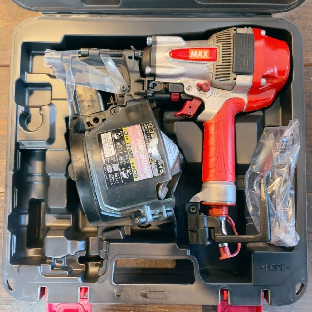 7日保証 整備済 消耗部品多数交換 MAX マックス 高圧 90 mm 釘打ち機 HN N 2 ケース付き 動作良好