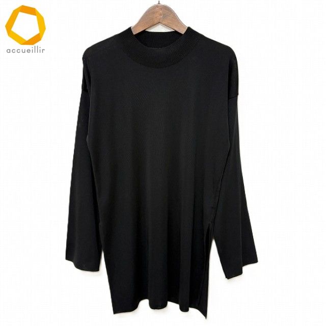 apc イッセイミヤケペルマネンテ チュニック M 黒 ニット サイドスリット レディース 966131