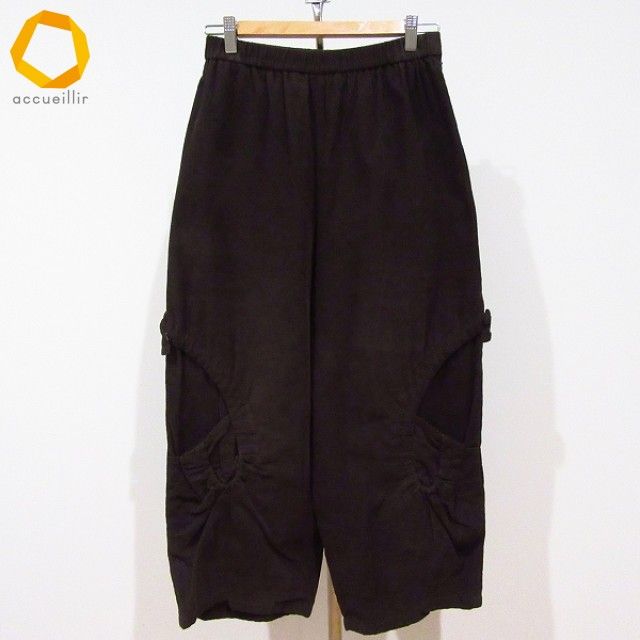 wnc ジウセンソユニコ 慈雨 Sensounico パンツ 40 焦げ茶 コーデュロイ 変形 レディース 920253