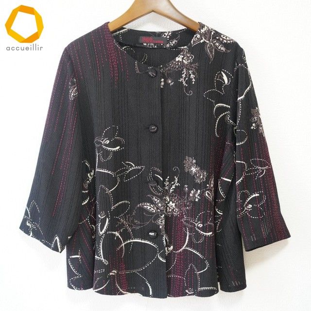 anc シセンドウ 詩仙堂 シャツ・ブラウス 黒 赤 白 ノーカラー