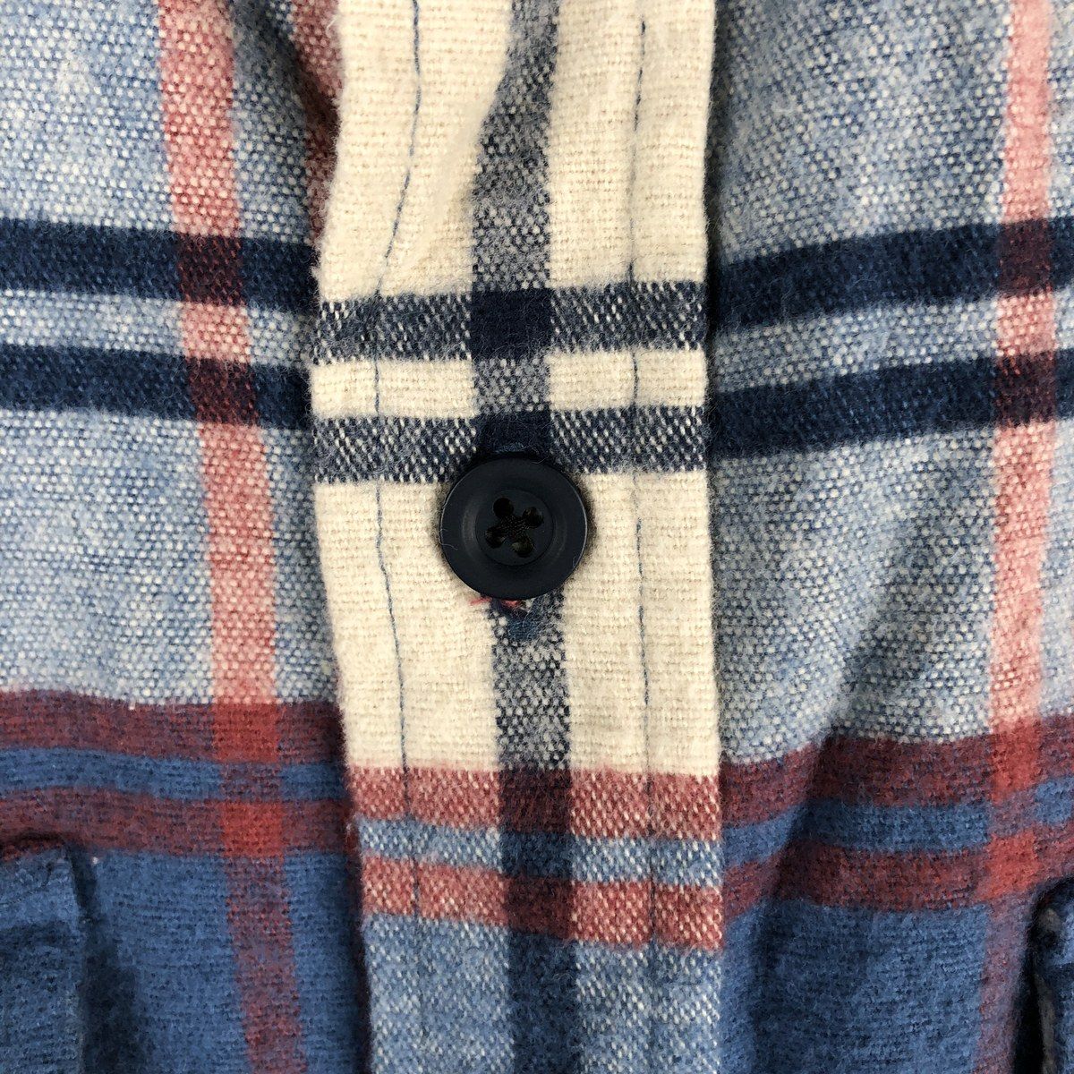BALENCIAGA(バレンシアガ) ロゴ刺繍 ブリーチフランネルチェック 長袖
