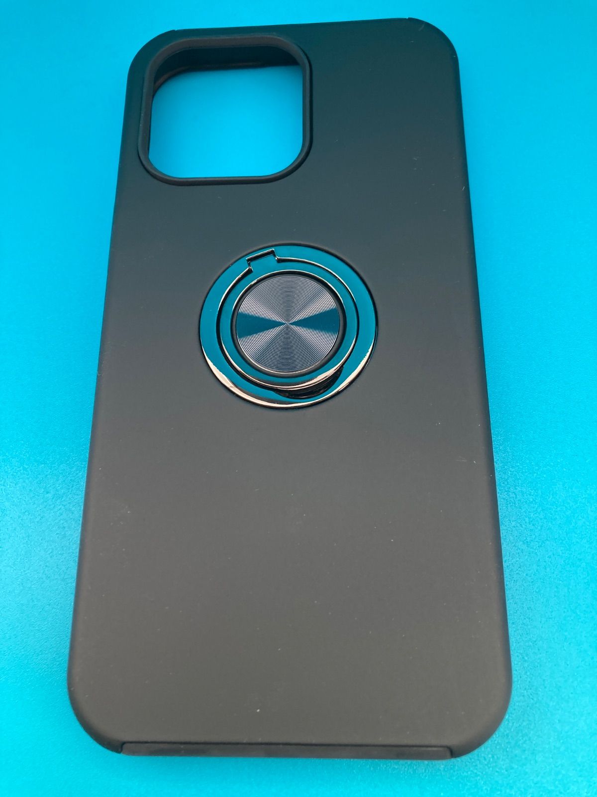 iPhone15 Pro Max 対応 リング付き耐衝撃ケース（ブラック） - メルカリ