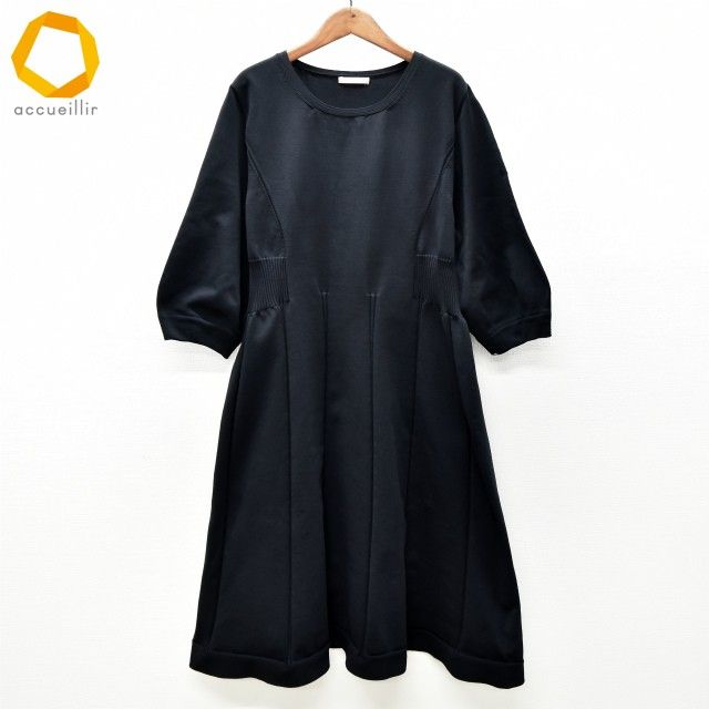 anc ローズティアラ Rose Tiara ワンピース 46 黒 大きいサイズ ニット