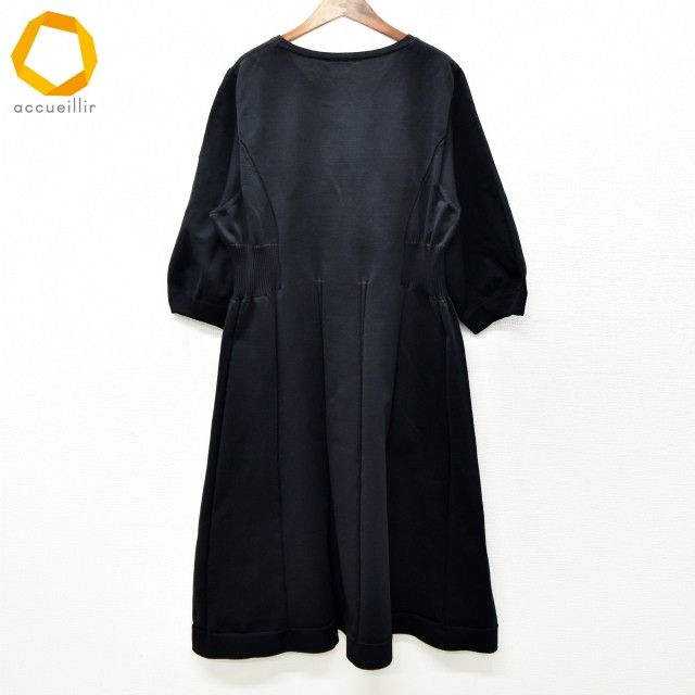 anc ローズティアラ Rose Tiara ワンピース 46 黒 大きいサイズ ニット