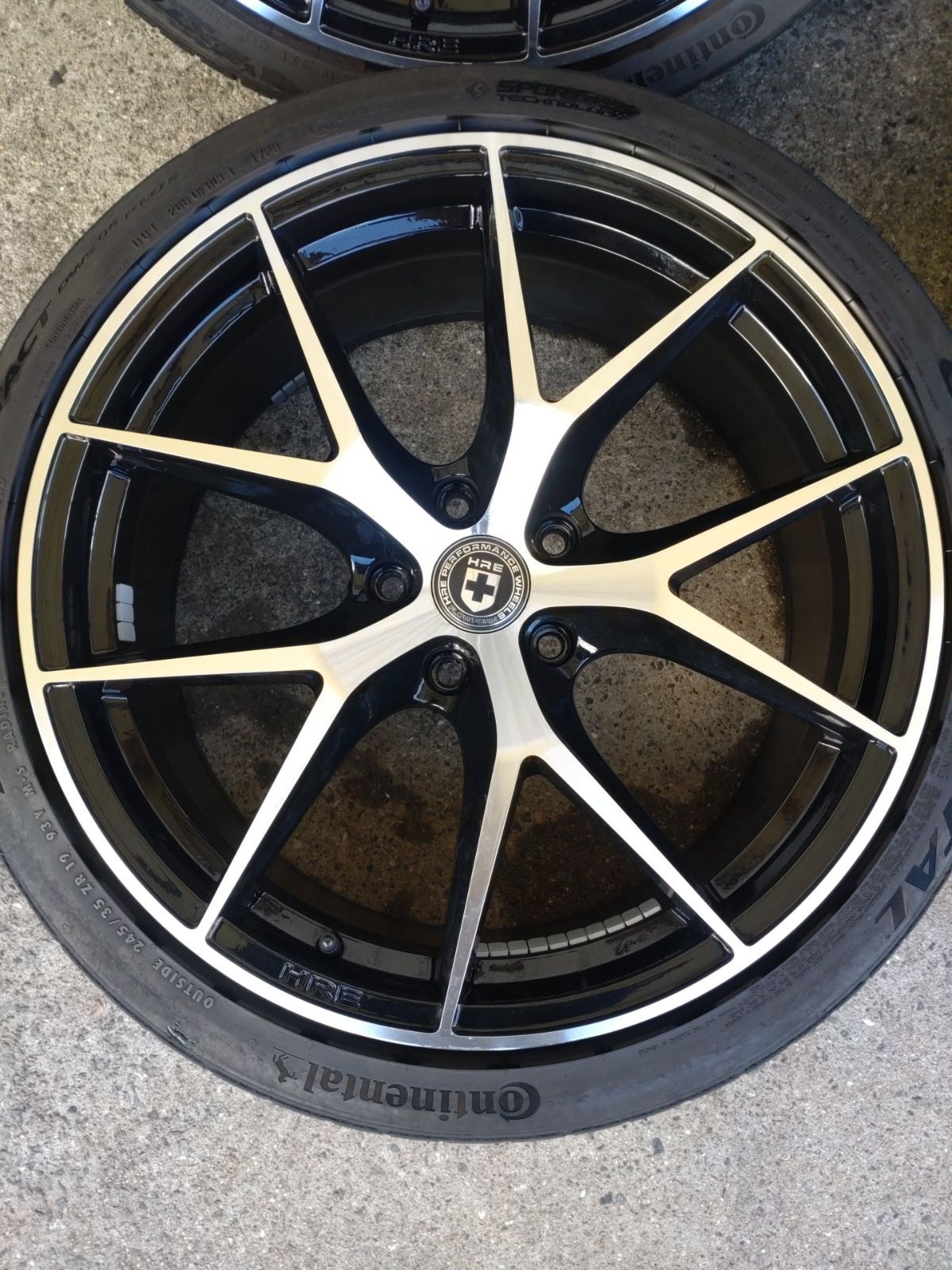 メーカー不明 HRE P 101風 19インチ 8 5 J 35 PCD 114 3 H ハブ径 73㎜＆コンチネンタル エクストリームコンタクト 245 R 19 4本