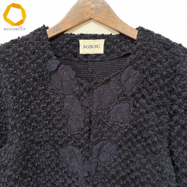 wnc インゲボルグ INGEBORG カーディガン 9 紺系 ラメ ニット