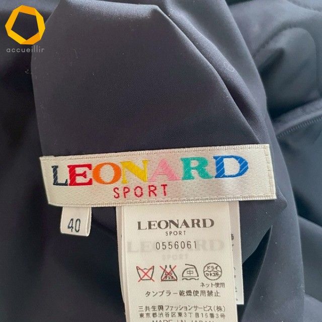 wnc レオナールスポーツ LEONARD SPORT コート 40 紺 白 リバーシブル