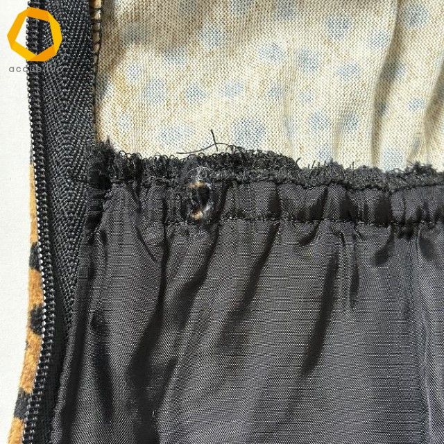 wnc イタリヤ 伊太利屋 ワンピース 9A2 茶 黒 レオパード ベロア調