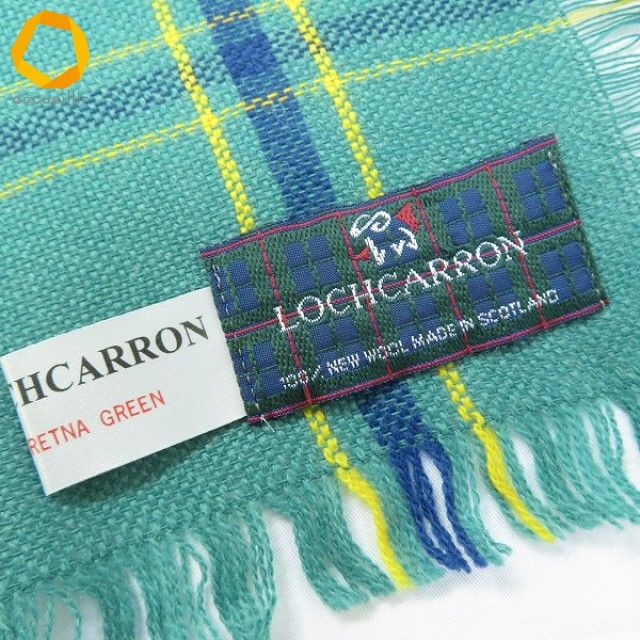 we ロキャロン LOCHCARRON ストール 緑 青 赤 黄色 チェック ウール