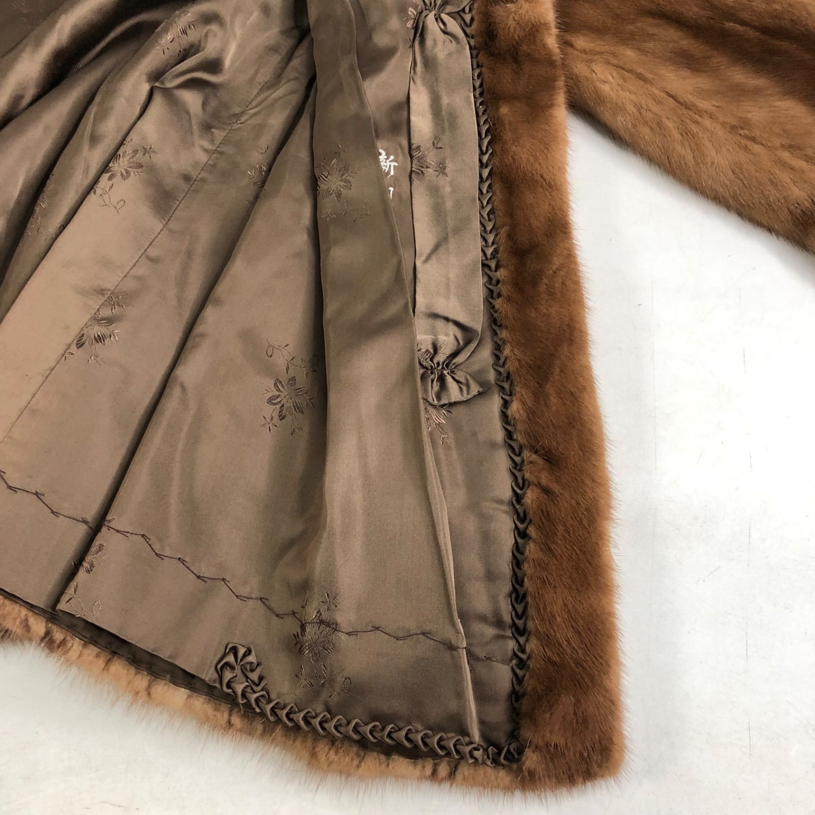 A1204-19-5 ミンクファー レディース コート ブラウン系 高級 ハイ