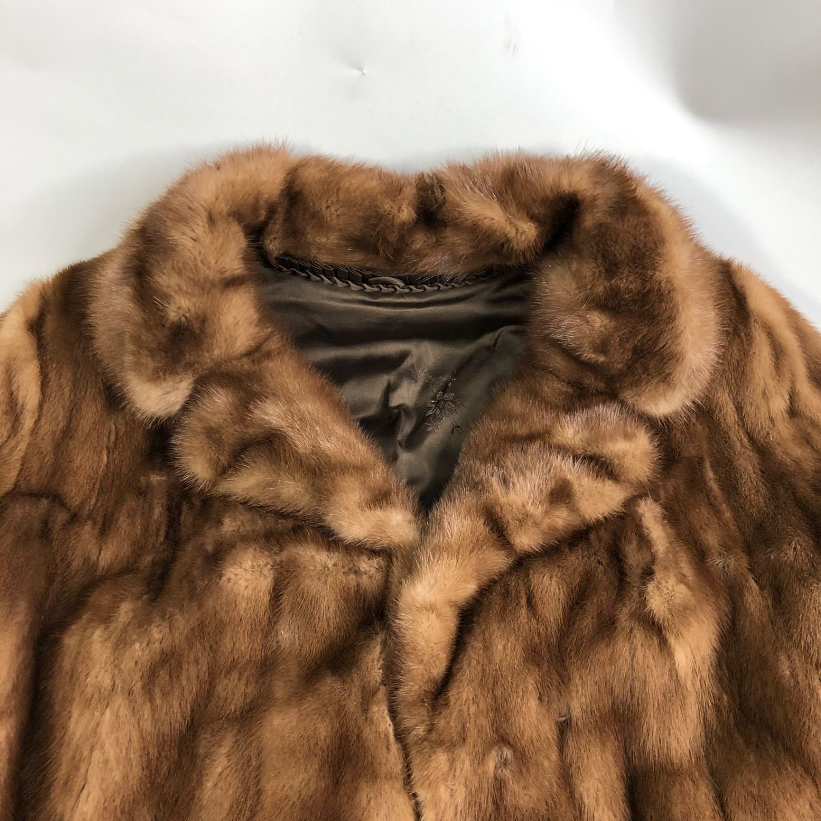 ミンク ファーコート フレアコート ロングコート ブラウン系 L相当 A1204-19-5 ミンクファー レディース コート ブラウン系 高級 ハイ