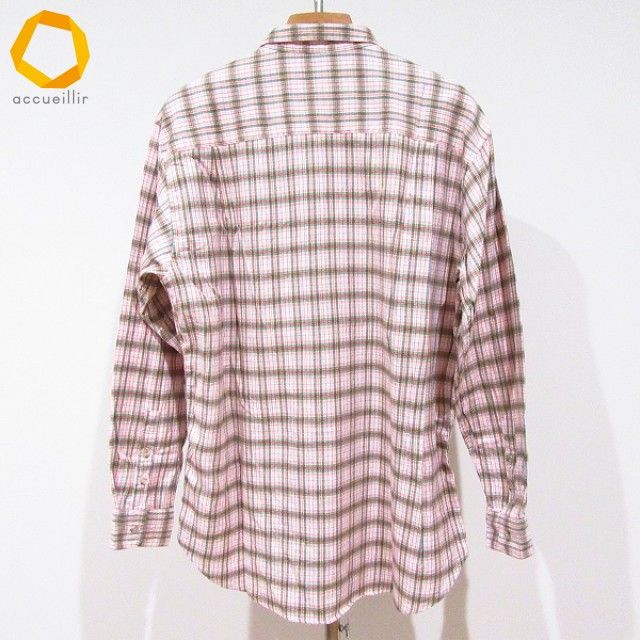 anc パパス Papas 長袖シャツ ネルシャツ M ピンク 赤 緑 チェック ボタンダウン メンズ 959553