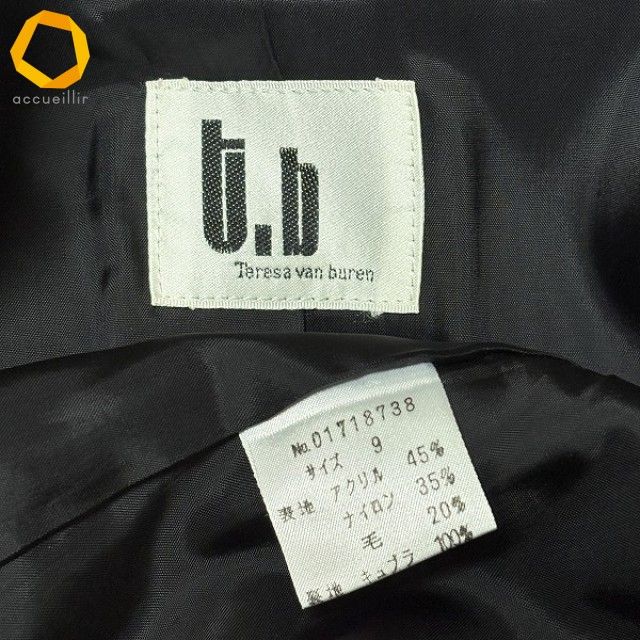 wnc ティービーセンソユニコ tb Sensounico コート 9 黒 ロング ドット