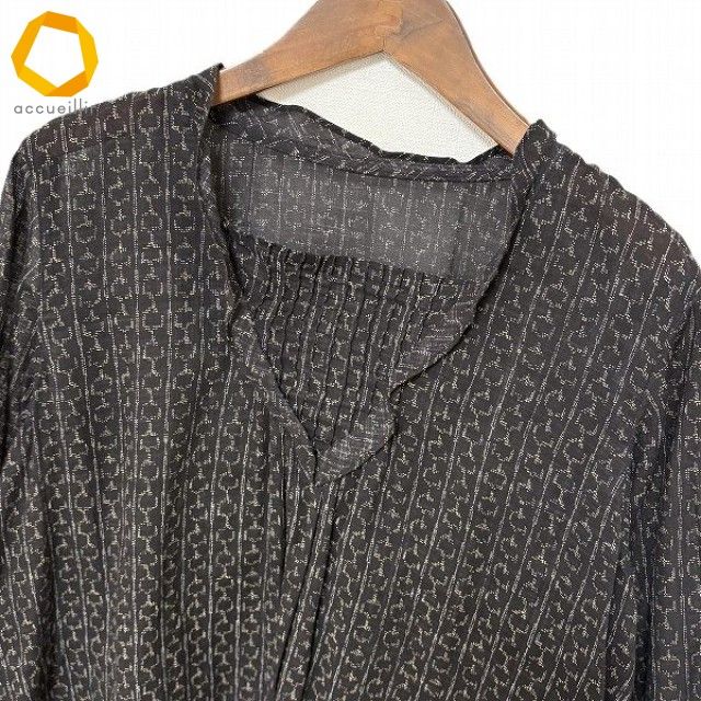 anc 登美 群言堂 石見銀山トミ グンゲンドウ チュニック 黒系 薄手 七
