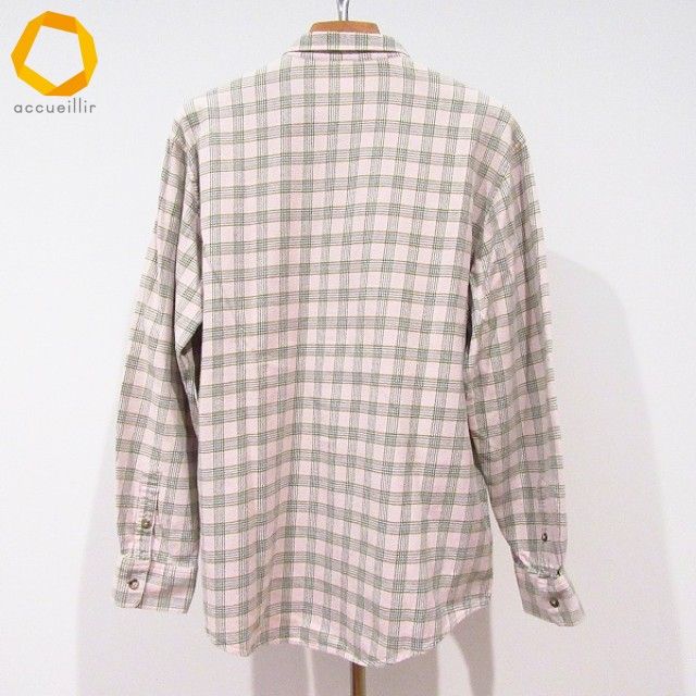 anc パパス Papas 長袖シャツ ネルシャツ M ピンク 緑 茶 青 チェック ボタンダウン メンズ 965039