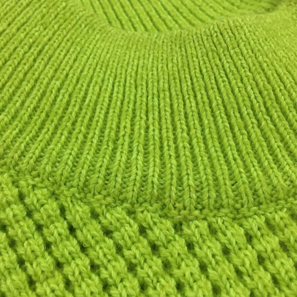 パーリーゲイツ ハイネックセーター ライトグリーン×ネイビー ニット