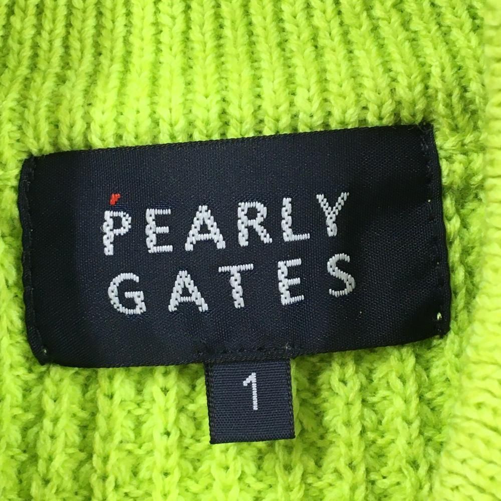 パーリーゲイツ ハイネックセーター ライトグリーン×ネイビー ニット