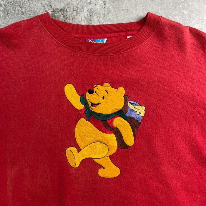 90年代 Pooh ディズニー くまのプーさん キャラクター刺繍 スウェット
