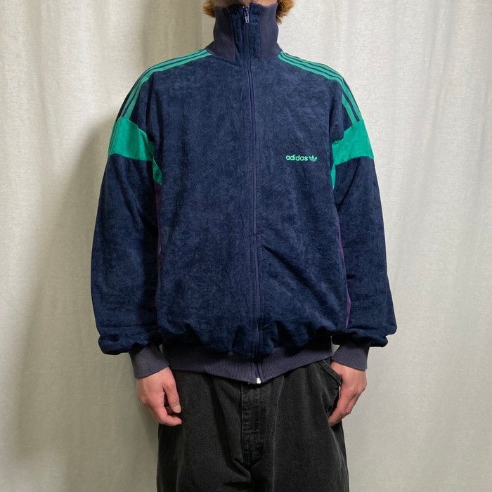 70～80年代 ポルトガル製 adidas アディダス VENTEX社製 ベロアジャージ トラックジャケット メンズL