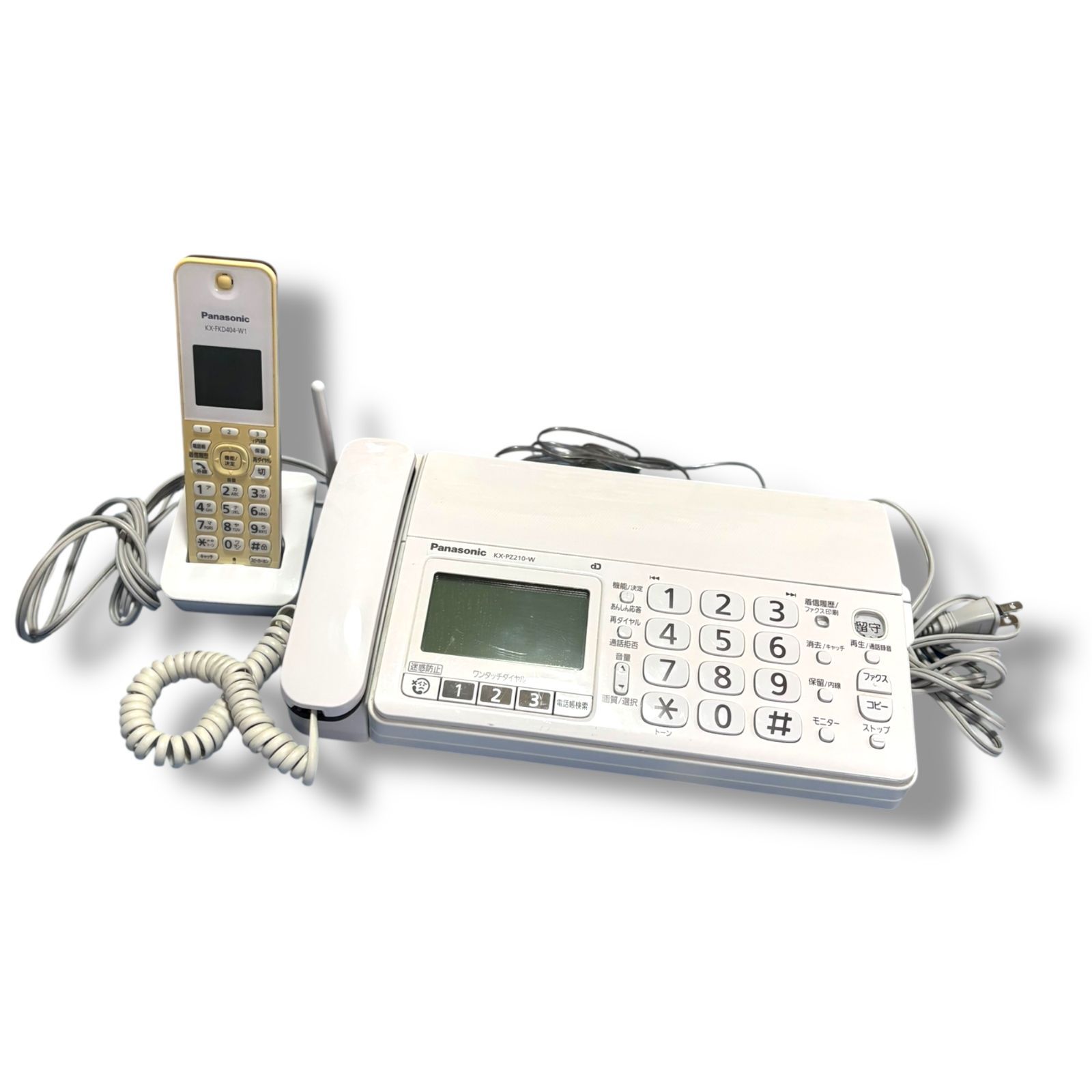 管理番号2781 パナソニック おたっくす デジタルコードレスFAX 子機1台付き 1 9 GHz DECT準拠方式 ホワイト KX PZ 210 DL W