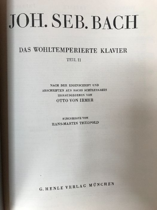 洋書 楽譜 J.S.BACH Das Wohltemperierte Klavier Teil 2 G. Henle Verlag Piano solo バッハ 平均律クラヴィーア曲集 第2巻