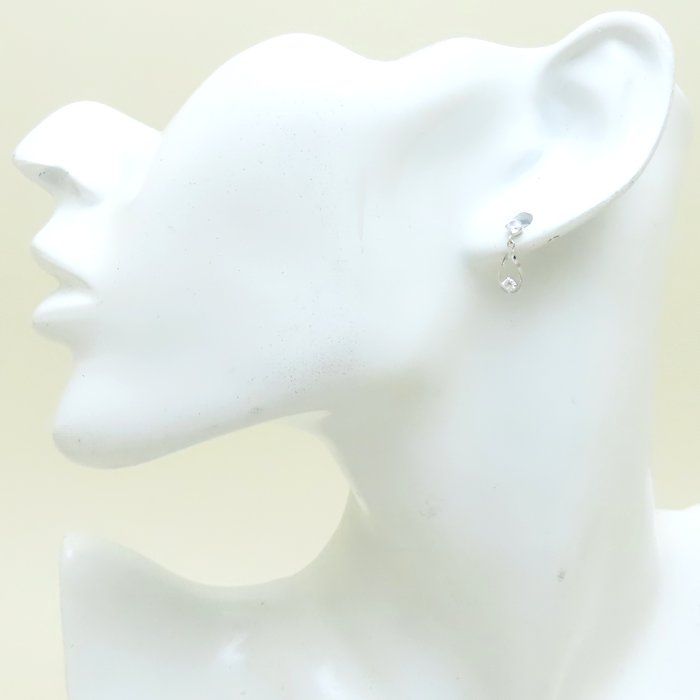 レディース 4℃ ヨンドシー ダイヤモンド ピアス K10WG ホワイト