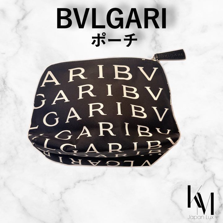 BVLGARI ブルガリ ポーチ ロゴ 総柄 黒 ブラック