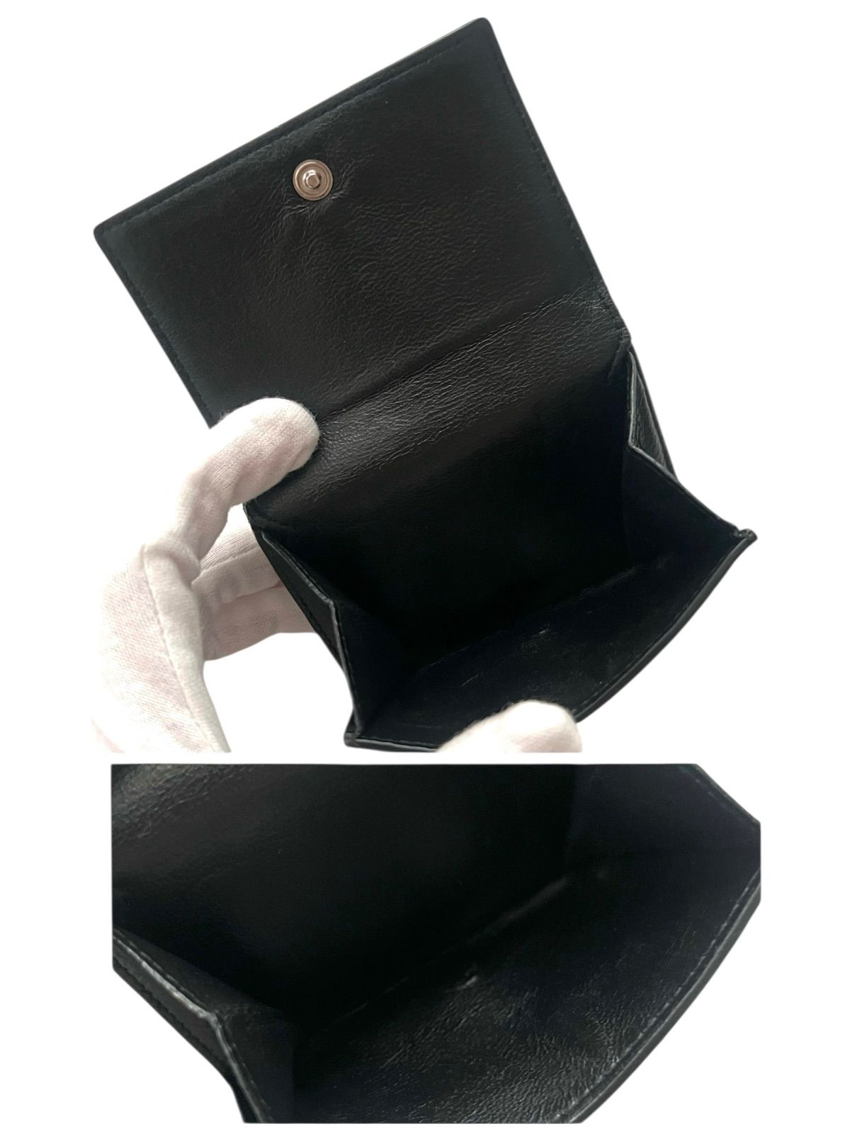 美品✨BALENCIAGAバレンシアガ財布 三つ折り 594312 カーフレザーロゴ