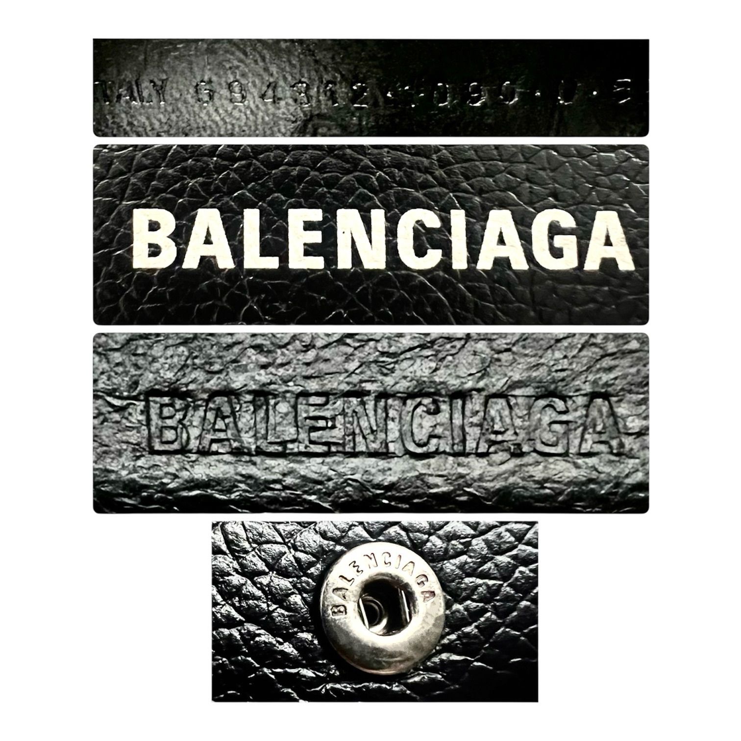 美品✨BALENCIAGAバレンシアガ財布 三つ折り 594312 カーフレザーロゴ