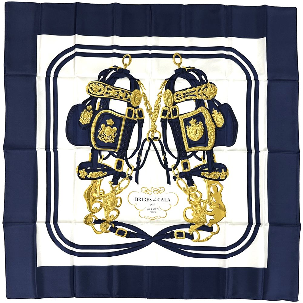 エルメス HERMES スカーフ カレ90 BRIDES de GALA 式典用馬勒
