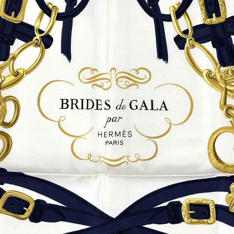 エルメス HERMES スカーフ カレ90 BRIDES de GALA 式典用馬勒