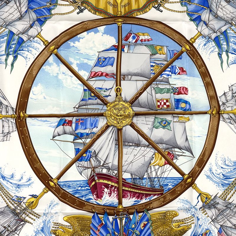 エルメス HERMES スカーフ カレ90 vive le vent 風よ吹け レディース