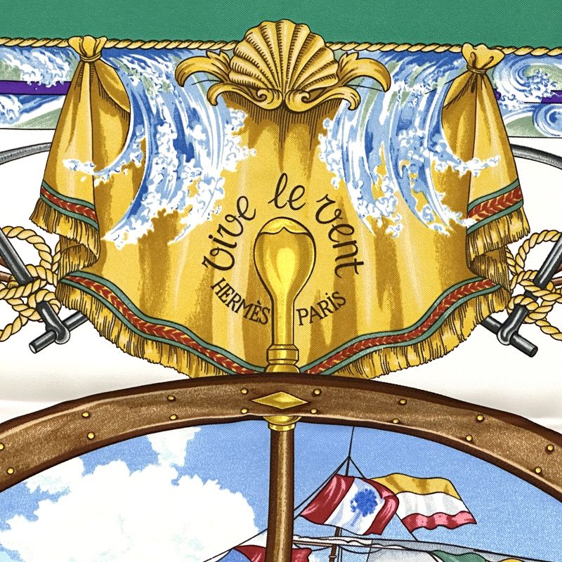 エルメス HERMES スカーフ カレ90 vive le vent 風よ吹け レディース