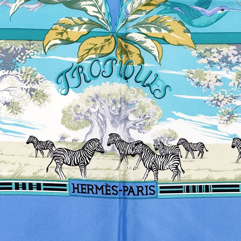 エルメス HERMES スカーフ カレ90 TROPIQUES トロピック レディース