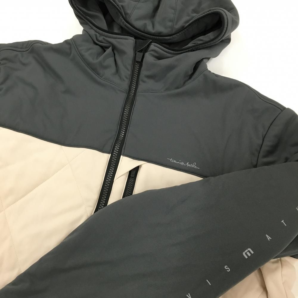 トラヴィスマシュー フード付き中綿ジャケット ベージュ×グレー バイ