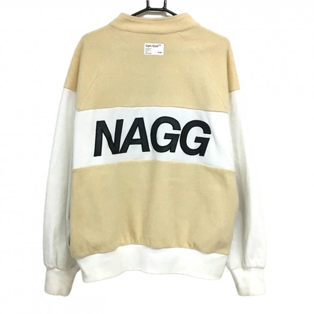 キャプテンズヘルム ブルゾン ベージュ×白 フリース ハーフジップ メンズ LARGE ゴルフウェア CAPTAINS HELM