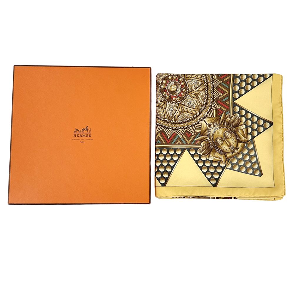 エルメス HERMES スカーフ カレ90 L'OR DES CHEFS 首長達の金