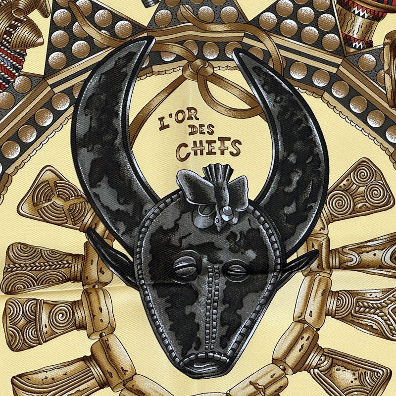 エルメス HERMES スカーフ カレ90 L'OR DES CHEFS 首長達の金