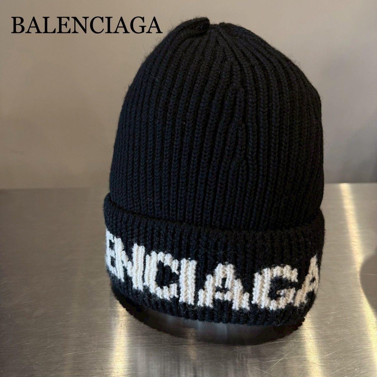 BALENCIAGA』バレンシアガ ブラックロゴジャカードビーニー - メルカリ