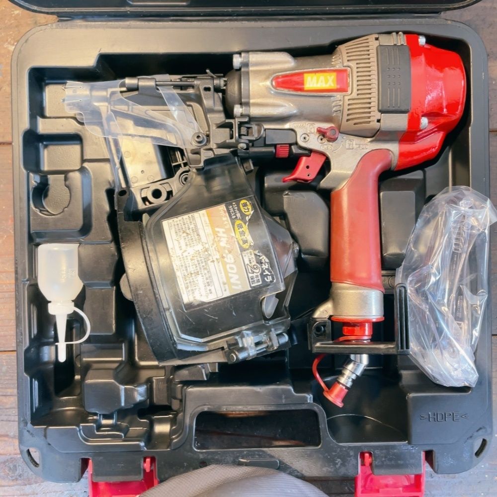 7日保証 整備済 消耗部品多数交換 MAX マックス 高圧 90 mm 釘打ち機 HN-90 N 1 ケース付き 動作良好