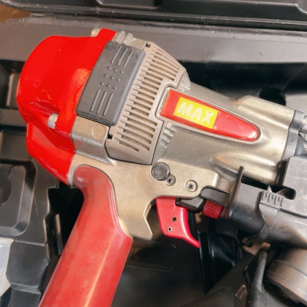  7日保証 整備済 消耗部品多数交換 MAX マックス 高圧 90 mm 釘打ち機 HN-90 N 1 ケース付き 動作良好 釘打機 エアーツール