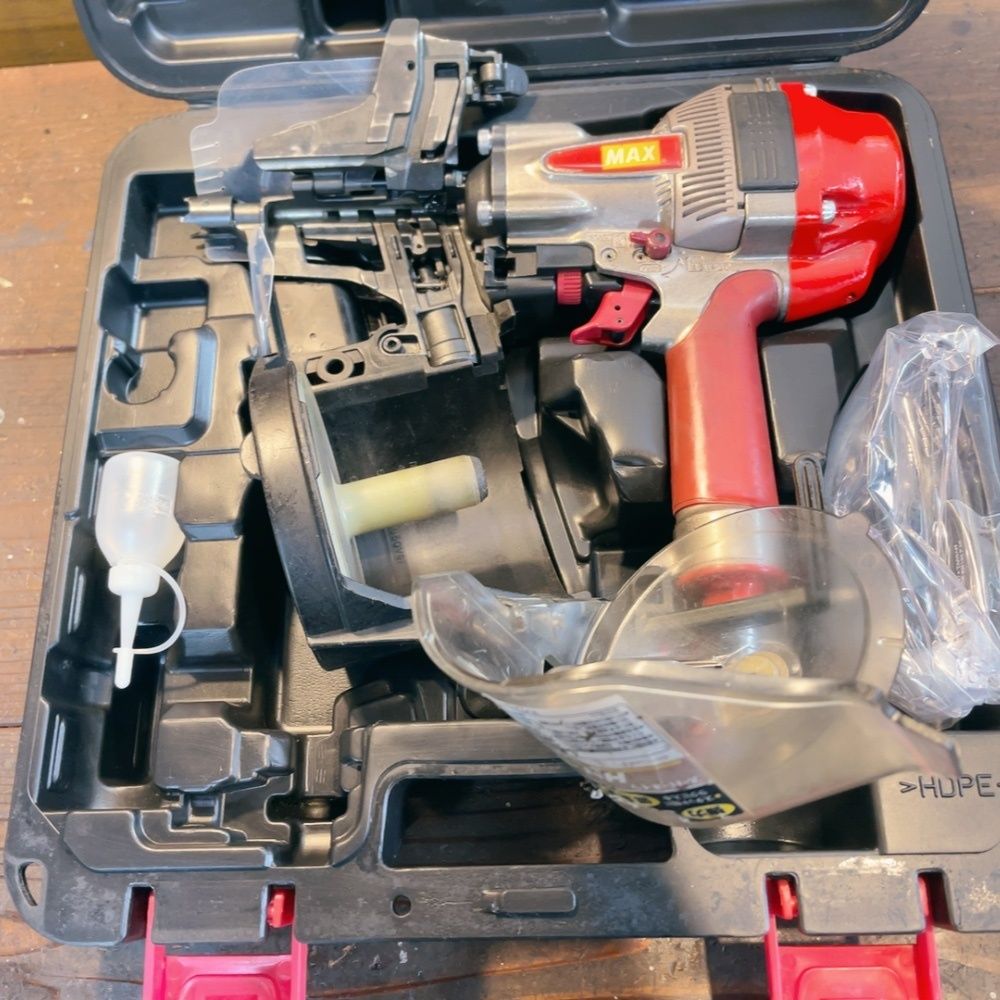 7日保証 整備済 消耗部品多数交換 MAX マックス 高圧 90 mm 釘打ち機 HN-90 N 1 ケース付き 動作良好