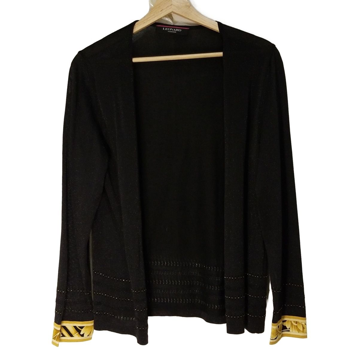 【未使用】LEONARD レオナール 黒 ＬＬ カーディガン LEONARD(レオナール) カーディガン サイズLL レディース美品 - 黒