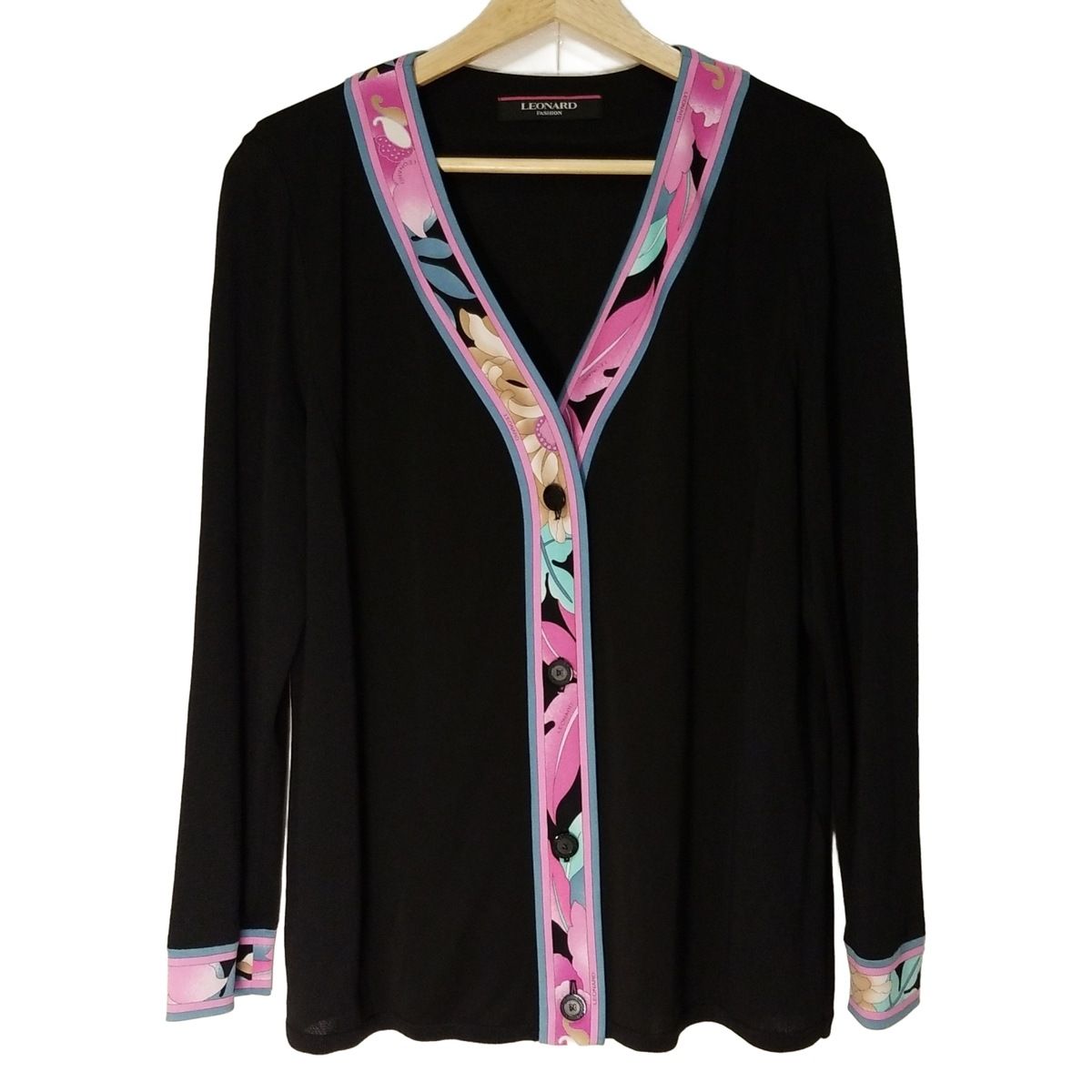 LEONARD(レオナール) カーディガン サイズ42 L レディース美品 - 黒