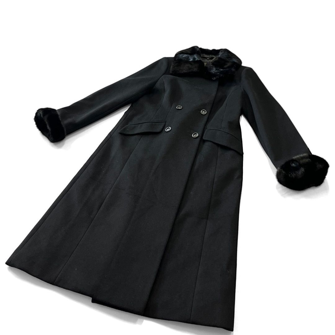 Leilian レリアン カシミヤロングコート ミンクファー ダブルボタン 9