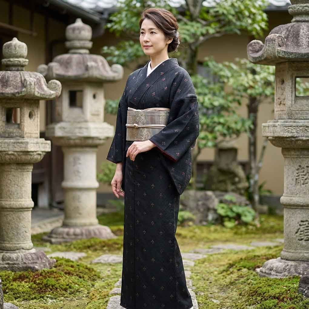 小紋 身丈159cm 裄64cm 前幅24cm 後幅28cm 袖丈49cm 袖幅49cm