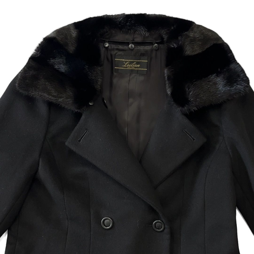 Leilian レリアン カシミヤロングコート ミンクファー ダブルボタン 9