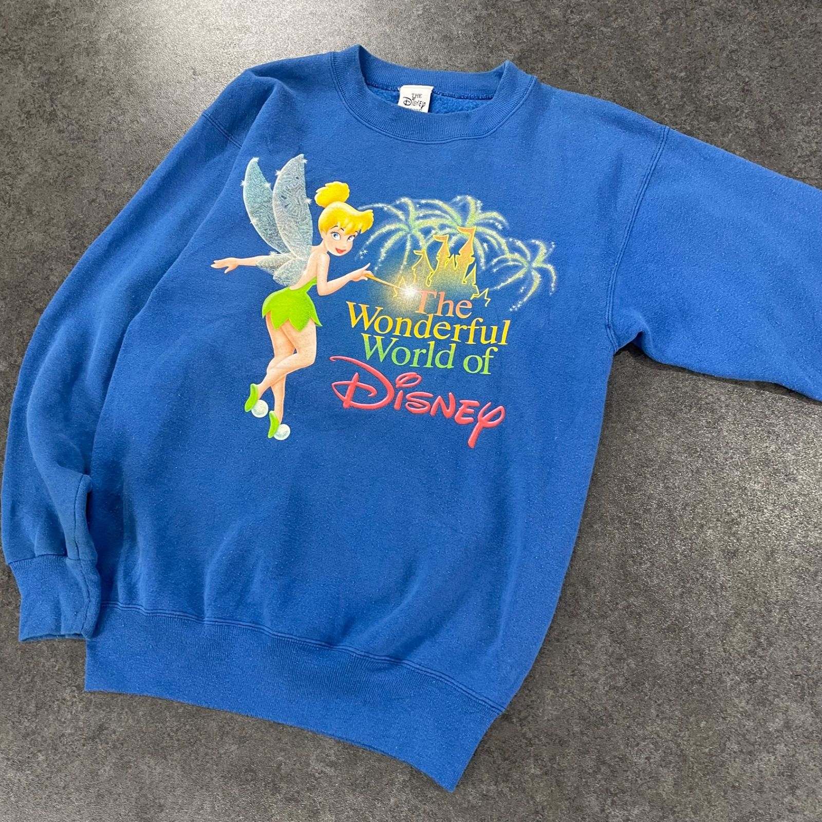 DISNEY ディズニー ティンカーベル スウェット トレーナー XL 青 古着