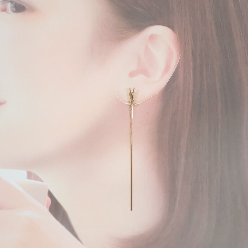 サンローラン SAINT LAURENT カサンドラ スレッダーイヤリング